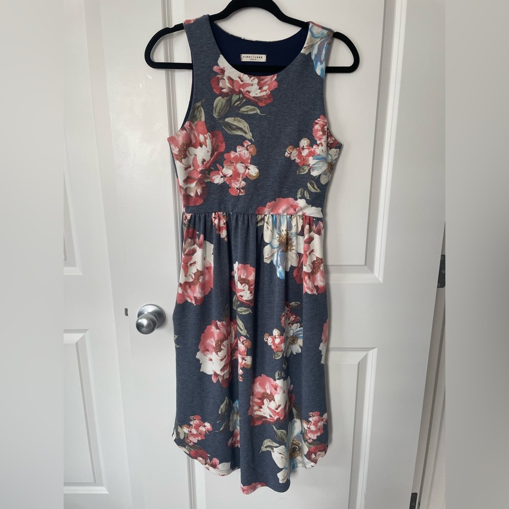 Navy Floral Dress